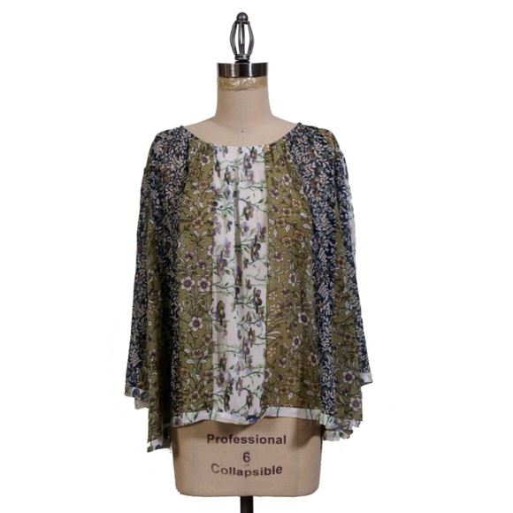 ⭐️ ANTHROPOLOGIE: Mixed Print Blouse - Picture 2 of 3